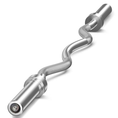 Elevens Olympic Barbell Training Curl Weight Bar 300 LBS Capacity, Chrome Workout Barbells Suitable for Home Gym Fitness Weightlifting, Hip Thrusts,Squats and LungesSilver/300LBS
