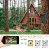 2 Pack WiFi Trail Camera 64MP 1296P, 0.1s trigger time 100ft night vision motion activated waterproof IP66 Wireless App Controll Sends Picture to Cell Phone for Hunting Wildlife & Home Surveillance view 2