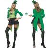 EVAZEN St. Patrick's Day Socks Striped Shamrock Over Knee Thigh High Stockings Green Irish Costume Leg Warmers for Women Men (B-Three pairs) view 2