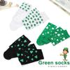 EVAZEN St. Patrick's Day Socks Striped Shamrock Over Knee Thigh High Stockings Green Irish Costume Leg Warmers for Women Men (B-Three pairs) view 3