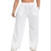 FACDIBY Wide Leg Sweatpants for Women Elastic High Waisted Drawstring Loose Pants with Pockets, White, XXL view 1