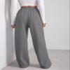 FACDIBY Wide Leg Sweatpants for Women Elastic High Waisted Drawstring Loose Pants with Pockets, Dark Grey, S view 2