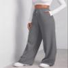FACDIBY Wide Leg Sweatpants for Women Elastic High Waisted Drawstring Loose Pants with Pockets, Dark Grey, S view 3