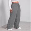 FACDIBY Wide Leg Sweatpants for Women Elastic High Waisted Drawstring Loose Pants with Pockets, Dark Grey, S view 4