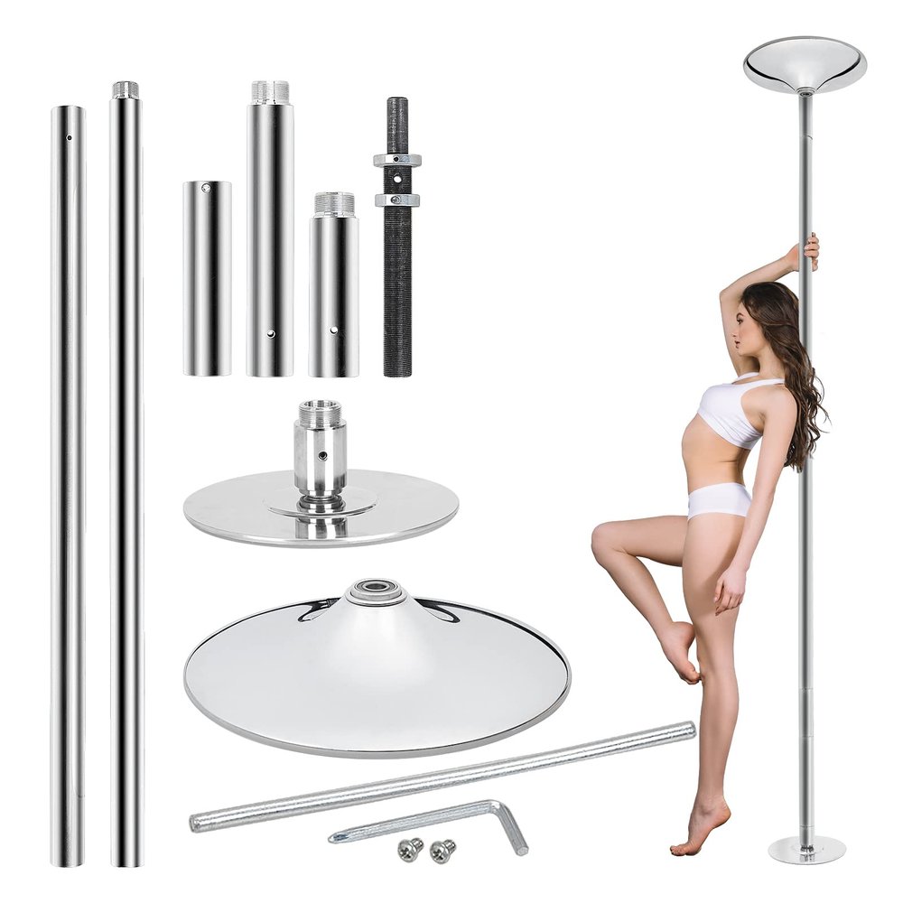 HomGarden 45mm Adjustable Removable Stripper Spinning Dancing Pole for Fitness Exercise Dance Gym Club Home Party