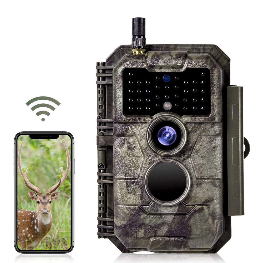 Folgtek WiFi Deer & Game Camera 32MP 1296P H.264 Video with App Bluetooth Control, No-Glowing Night Vision Motion Detection, IP66 Waterproof for Wildlife, Backyard Security