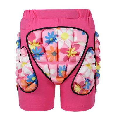 Q-FFL Children Hip Protection Pads, Skating Impact Pad, Breathable and Warm 3D Padded Shorts for Skating Ski Snowboarding (Color : Pink, Size : Small)