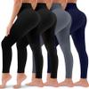 4 Pack Leggings for Women Butt Lift High Waisted Tummy Control No See-Through Yoga Pants Workout Running Leggings view 1