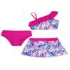 Daenrui Kids Girls Tankini 3 Pieces Swimsuit Ruffles Flounce Printed Swimwear Hawaii Beach Bikini Sets Rash Guard Rose 8 Years view 1