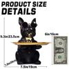 French Bulldog Gifts Statue Tray Organizer for Keys, Candy, Jewelry, Earrings, Entrance Piggy Bank - Modern Decor Resin French Bulldog Decor Entryway Table, Coffee Table, Office Desk, Home Decor view 2