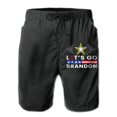 Men's Let's Go Brandon Beach Shorts Quick Dry Swim Trunks-Medium