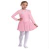 Jowowha Girls Rhinestone Figure Ice Skating Dress Mesh Long Sleeve Leotard Dress Roller Skating Ballet Dance Dress Pink 12 Years view 1