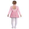 Jowowha Girls Rhinestone Figure Ice Skating Dress Mesh Long Sleeve Leotard Dress Roller Skating Ballet Dance Dress Pink 12 Years view 2