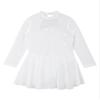 Agoky Kids Girls Long Sleeve Mesh Splice Figure Skating Dress with Rhinestone Keyhole Back Gymnastic Ballet Dance Costume White 12 Years view 3