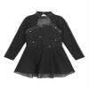 Agoky Kids Girls Long Sleeve Mesh Splice Figure Skating Dress with Rhinestone Keyhole Back Gymnastic Ballet Dance Costume Black 6 Years view 3