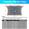 SPORTYOUTH Trampoline Netting Replacement Safety Enclosure for 14 ft 6 Straight Poles Round Frame Trampoline, Breathable Weather-Resistant Tear-Proof Netting with Adjustable Straps, NET ONLY view 2