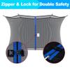 SPORTYOUTH Trampoline Netting Replacement Safety Enclosure for 14 ft 6 Straight Poles Round Frame Trampoline, Breathable Weather-Resistant Tear-Proof Netting with Adjustable Straps, NET ONLY view 3