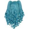 ANOGOL Hair Cap+ Long Blue Curly Ponytail Wig Light Blue Wigs with 2 Ponytails Lolita Wig with Bangs for Women Anime Wigs Peluca Azul for Cosplay Costume Halloween Party view 3