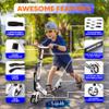 Hurtle Compact Kick Scooter for Teens, Folding Stand Kick Scooters with Adjustable Height, Alloy Anti-Slip Deck, 8 Wheels, Mud Guard Front Wheel, for Kids, Boys/Girls 8+-Year-Old, White view 2