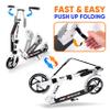 Hurtle Compact Kick Scooter for Teens, Folding Stand Kick Scooters with Adjustable Height, Alloy Anti-Slip Deck, 8 Wheels, Mud Guard Front Wheel, for Kids, Boys/Girls 8+-Year-Old, White view 3
