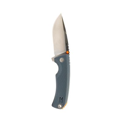 SOG Tellus FLK Daily Outdoor Full-Sized Frame Lock Folding Knife | GRN Handle | CRYO 440C Stainless Steel Blade | Reversible Pocket Clip, Wolf Gray, Blister Pack