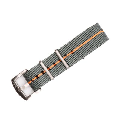 BluShark - Original Collection Military-Style Waterproof Watch Strap, Fits All Timepiece Brands, Durable Nylon Wristwatch Accessories with Stainless Steel Buckle, Gray Fox, 22mm