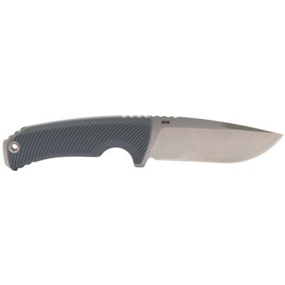 SOG Tellus FX Full-Sized Fixed Blade Knife 4.2" Full-Tang CRYO 440C Steel Blade GRN Handle UMS Compatible Sheath, Wolf Gray