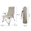 Klzzuk Leisure Folding Camping Reclining Chair, 3-geas Adjustable Back Outdoor Camping Recliner with Armrests and Storage Bag for Fishing, Hiking, BBQ, Beach-Black view 2