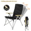 Klzzuk Leisure Folding Camping Reclining Chair, 3-geas Adjustable Back Outdoor Camping Recliner with Armrests and Storage Bag for Fishing, Hiking, BBQ, Beach-Black view 3