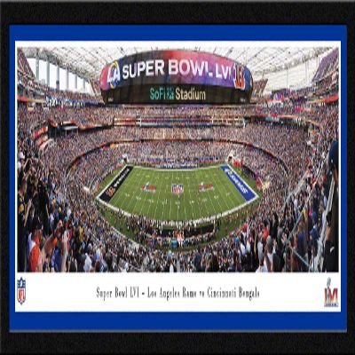 2022 Super Bowl - LA Rams vs Cincinnati Bengals - 42x15.5-inch Single Mat, Select Framed Picture by Blakeway Panoramas