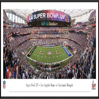 2022 Super Bowl - LA Rams vs Cincinnati Bengals - 40.25x13.75-inch Standard Framed Print by Blakeway Panoramas