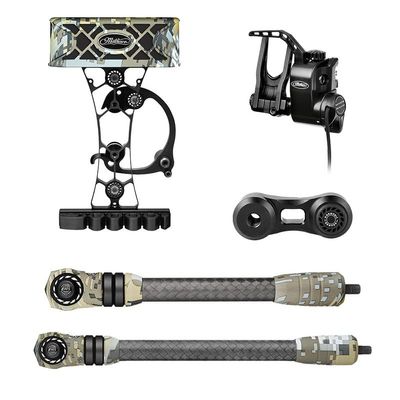 Mathews Flatline Stabilizers with HD Quiver + QAD Integrate Rest + Static Sidebar Mount (8" + 10", 6 Arrow Quiver, Optifade Elevated II)