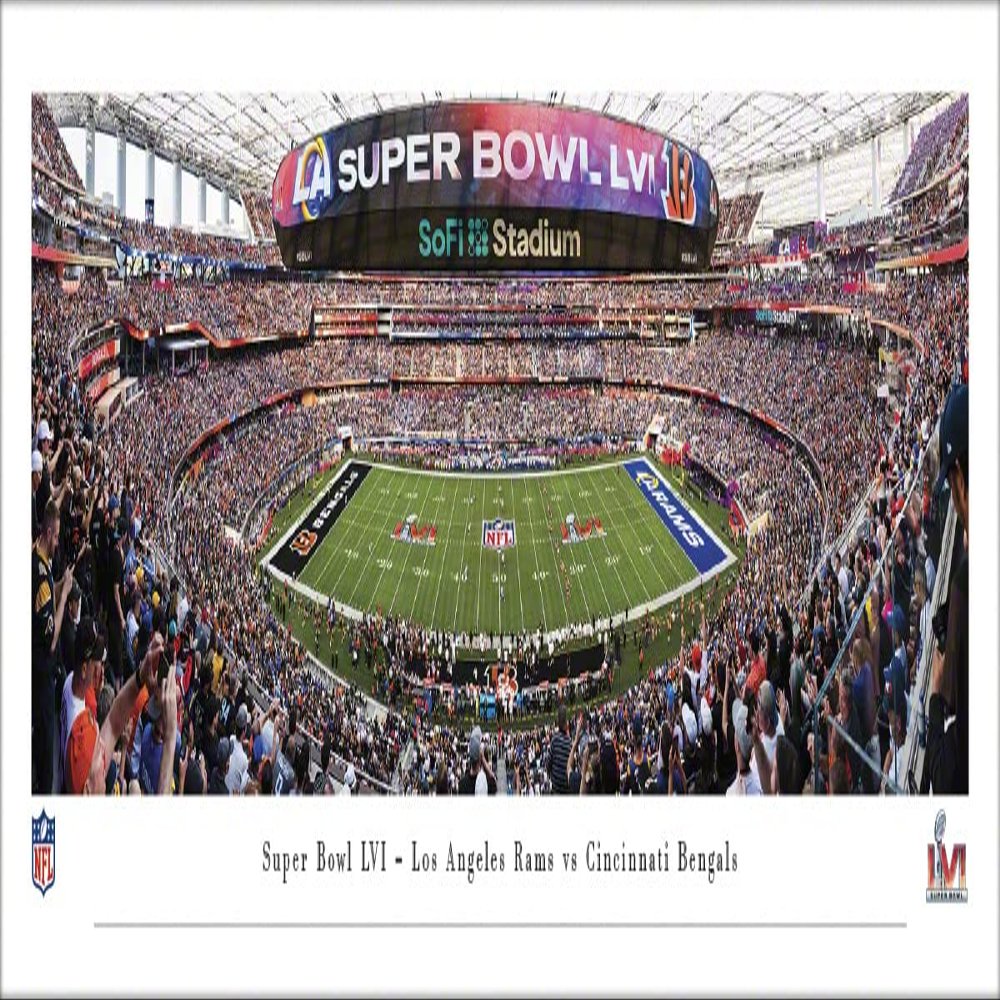 2022 Super Bowl - LA Rams vs Cincinnati Bengals - Unframed 40 x 13.5 Poster by Blakeway Panoramas