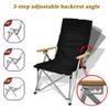 Klzzuk Adjustable Outdoor Camping Recliner, Collapsible Camping Chair with Armrests, Leisure Folding Back Recliner with Storage Bag for Garden, Picnic, Beach, Travel-Black view 3
