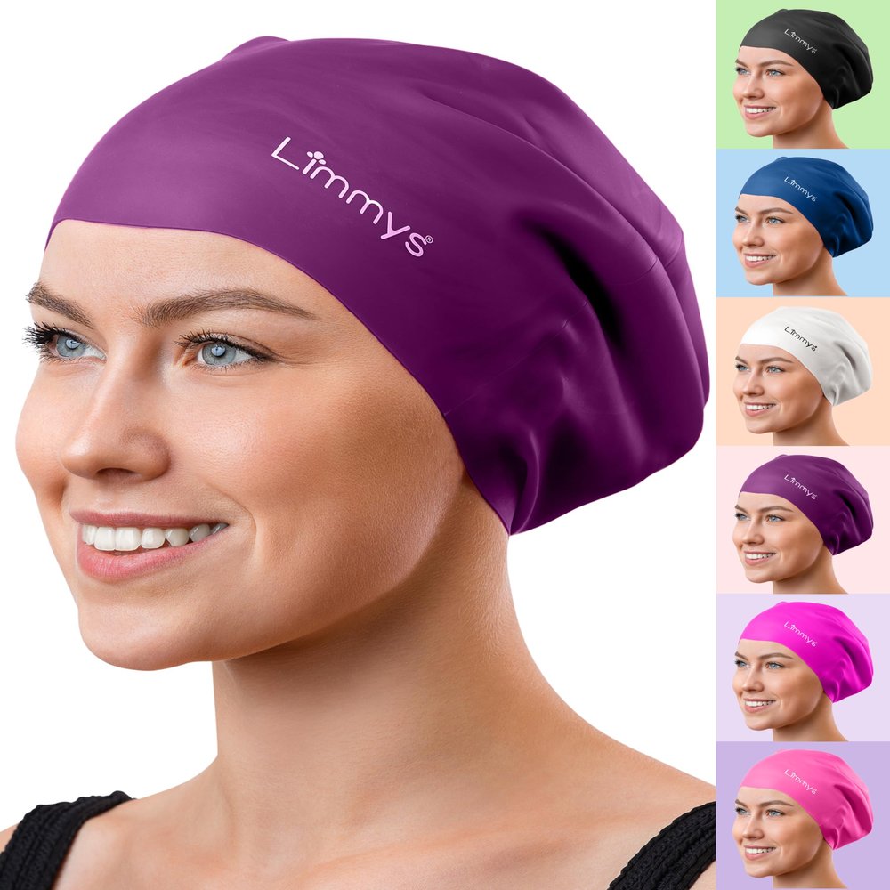 Limmys Premium Swim Cap for Women with Long Hair  Soft Silicone Swimming Cap for Women  Comfortable, Extra Room Fit, Chlorine Resistant & Hypoallergenic  Trusted by Swimmers Worldwide