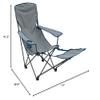 ALPS Mountaineering Escape Lounge Camping Chairs for Adults with Footrest and Adjustable Armrests, Sturdy Steel Frame, Compact Foldable Design, and Carry Bag, Gray/Blue - New view 2