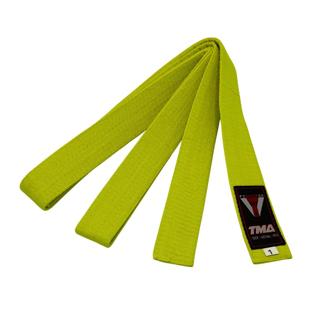TMA Martial Arts Karate Taekwondo Solid Color 1.75'' Wide Double Wrap Student Rank Belt for Kids and Adult (Yellow, 5)