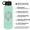 LaserGram Personalized Water Bottle, Motocross, Stainless Steel Double Wall Vacuum Insulated with Flip Top Straw, Custom Engraved Gift (40oz / 1180ml Teal) view 3