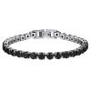 PROSTEEL Black Tennis Bracelets for Women 6.5 Inch Stone Cubic Zirconia Crystal Bracelet Bangle view 1