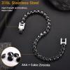 PROSTEEL Black Tennis Bracelet Women Stainless Steel Jewelry 5mm Cubic Zirconia Crystal Bracelet view 4