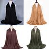 Youme Stretch Jersey Turban Head Wraps African for Women Dreadlocks Scarf Ultra Soft Headband Long Hair Breathable Solid Color Tie Large Headbands, Black+coffe+light Brown+army Green view 2