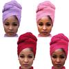 Youme 4 Packs Stretch Jersey Turban Head Wraps African Head Wraps for Black Women Dreadlocks Solid Color Scarves Urban Long Large Head Band, Hot Pink+red+pink+light Purple view 1