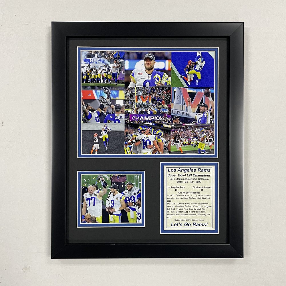 Los Angeles Rams | 2021 Champions | 12"x15" Framed Photo Collage (Mosaic)