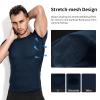 Niksa Men's Compression Shirts 3/5 Pack, Short Sleeve Athletic Compression Tops Cool Dry Workout T Shirt Navy view 3