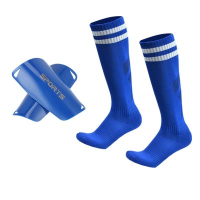 Soccer Shin Guards Kids Youth Over Knee Sleeves Shin Pads and Soccer Socks for 3-13 Years Old Boys and Girls for Football Games EVA Cushion Leg Carf Protection Reduce Shocks and Injuries 2 Pairs Blue