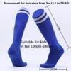 Soccer Shin Guards Kids Youth Over Knee Sleeves Shin Pads and Soccer Socks for 3-13 Years Old Boys and Girls for Football Games EVA Cushion Leg Carf Protection Reduce Shocks and Injuries 2 Pairs Blue view 3