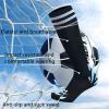 Soccer Shin Guards Kids Youth Over Knee Sleeves Shin Pads and Soccer Socks for 3-13 Years Old Boys and Girls for Football Games EVA Cushion Leg Carf Protection Reduce Shocks and Injuries 2 Pairs Black view 4