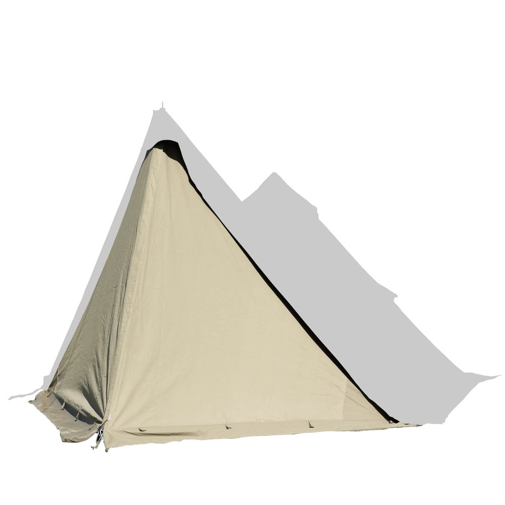 BUNDOK BDK-75TC Solo Teepee for 1 TC Front Wall 1 Person Camping & Hiking Khaki BD-76KA