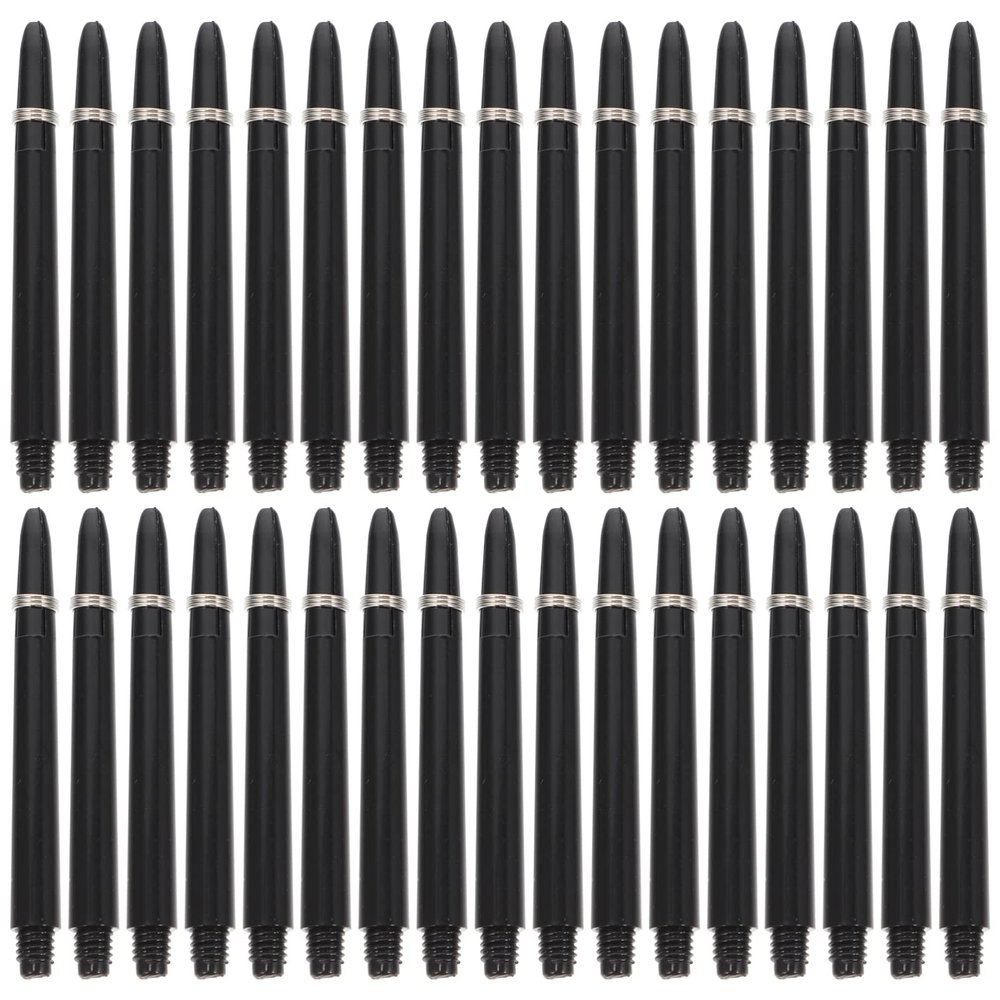 LIOOBO 50 Sets Nylon Shafts 2BA Thread Stems with Ring Replacement Supplies for Outdoor Indoor Game (Black)
