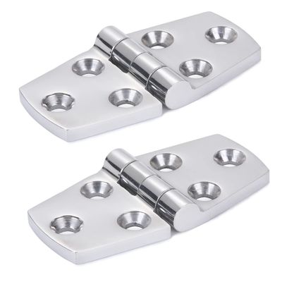 Atibin Marine Mount Door Hinges Steel Stainless Hatch Boat Hinge Hardware Heavy Duty Boat Hinge Deck Mirror Polished SUS316 1.51 inch x 3.0 inch 2pcs